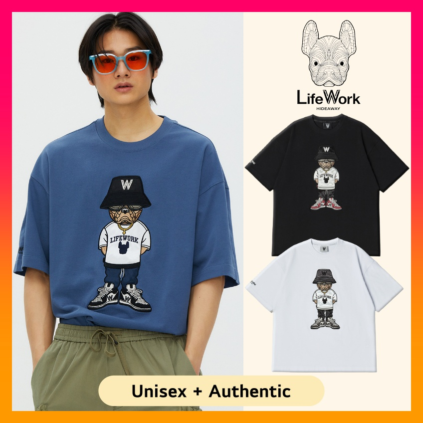 LIFEWORK Hip Dog Applique T Shirts (2023New) Shopee Singapore