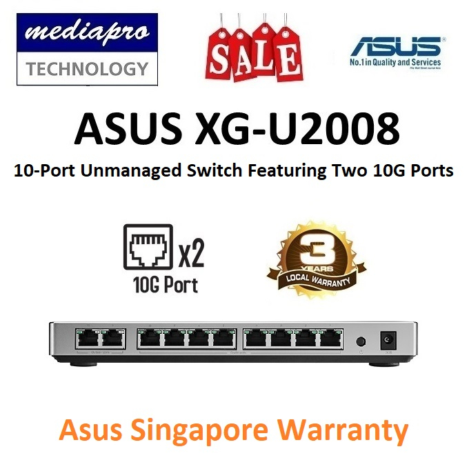 ASUS XGU2008 2port 10G & 8port Gigabit Switch Asus Singapore