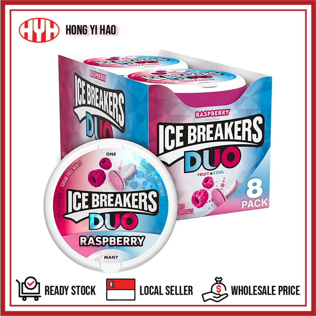 Ice Breakers Duo Raspberry Sugar Free Mints (8x36g) Shopee Singapore