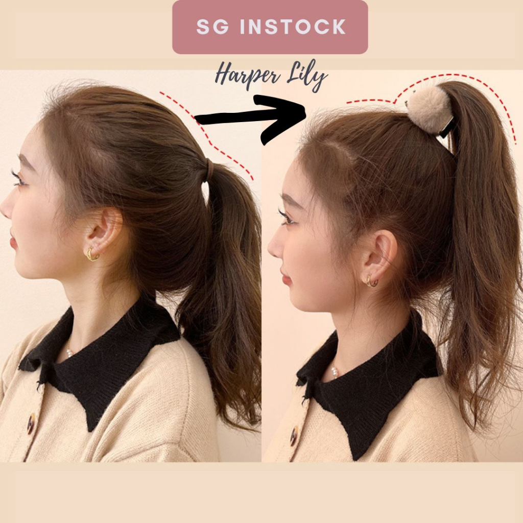 SG INSTOCK] High Ponytail Hair Clip Furry Hair Clip Shopee
