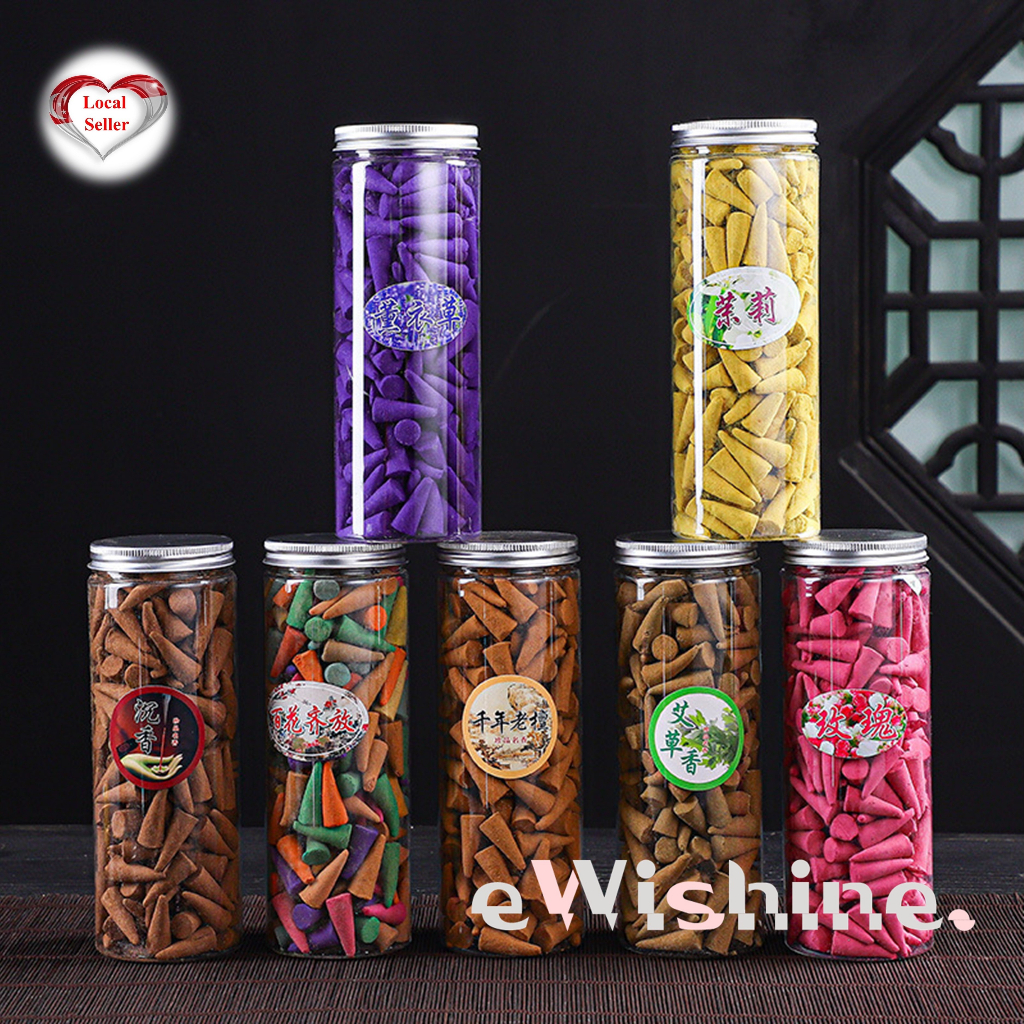 1 Recyclable Bottle of either 7 types of fragrance scent Incense Cone ...