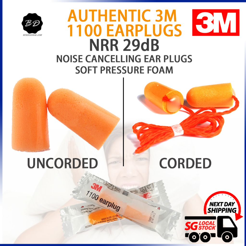 🚀[SG] Authentic 3M 1100 Ear Plugs/ Noise Cancellation Earplugs for