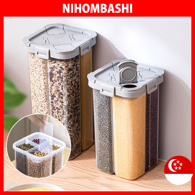 [SG Seller] Food Storage Air Tight Container Grains Cereal Storage Box ...