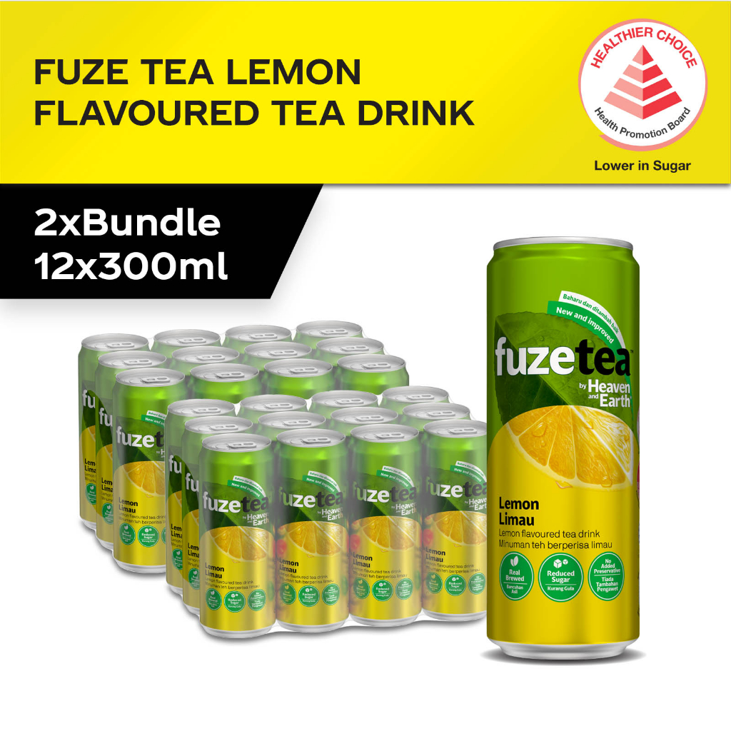 Fuze Tea Ice Lemon Tea Cans (12 x 300ml) Case [Bundle of 2] | Shopee ...