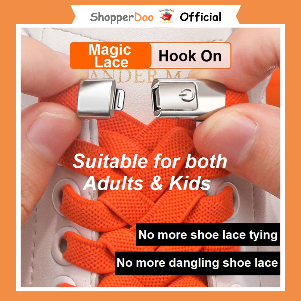 [SG Rdy Stock] Elastic Shoe Lace With Secure Clip On Braces Easy