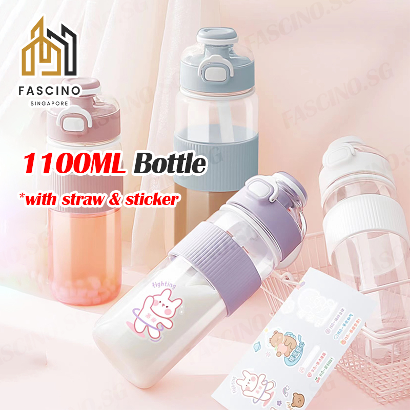 【SG】350ML 1100ML Water Bottle With Straw Large Capacity Drinking Bottle