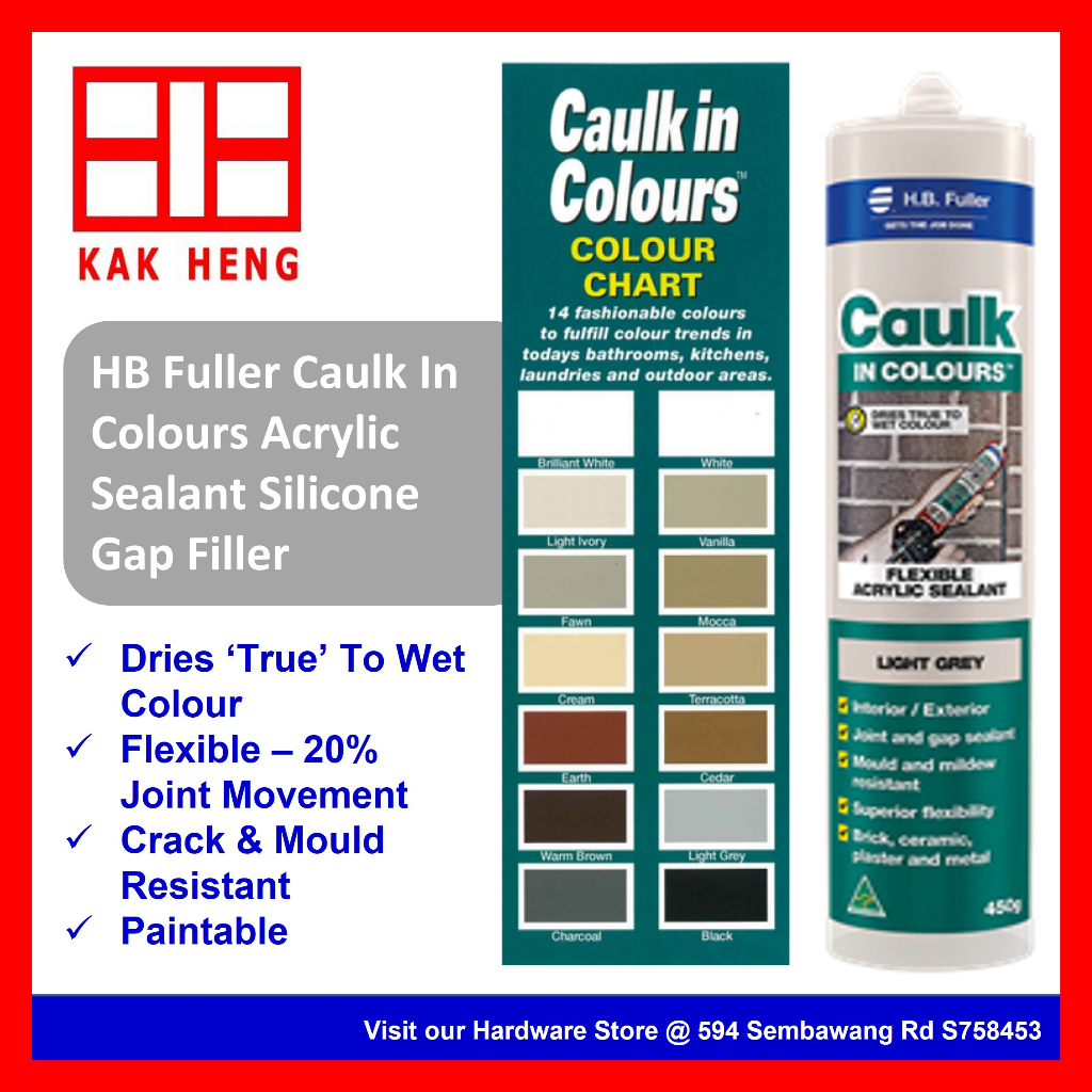 HB Fuller Caulk In Colours Acrylic Sealant Silicone Gap Filler