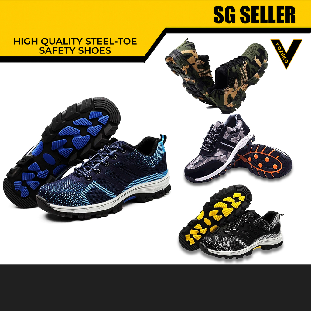 [SG SELLER] HIGH GRADE STEEL-TOE AND STEEL BASE SAFETY SHOES WITH ...