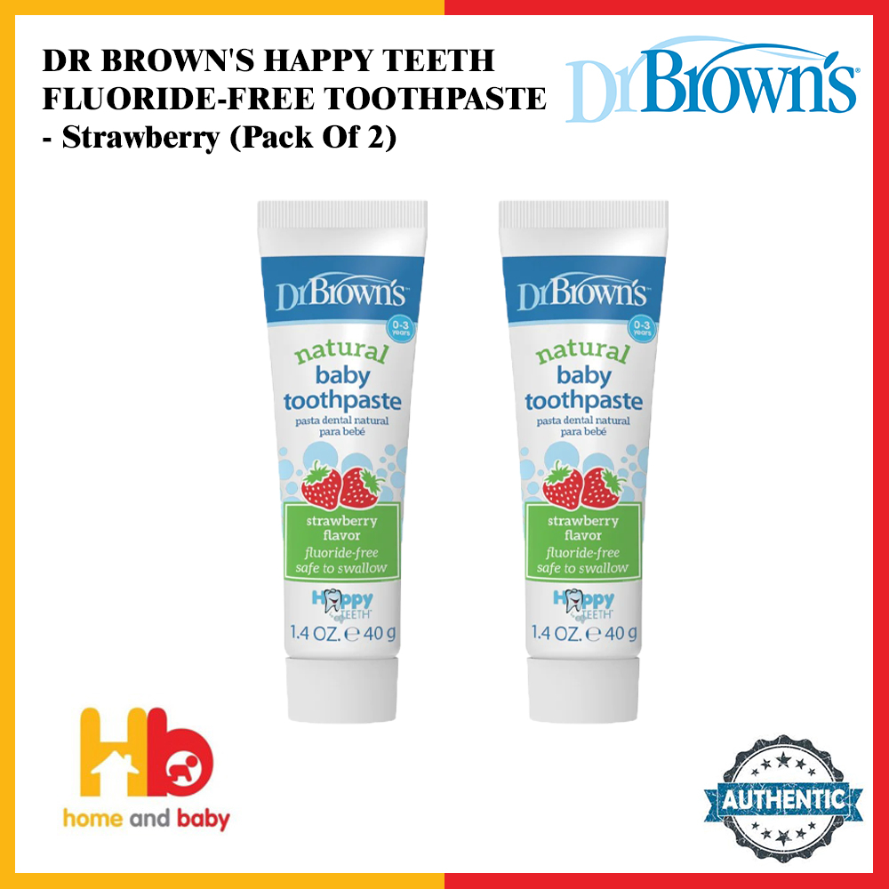 DR BROWN'S HAPPY TEETH FLUORIDEFREE TOOTHPASTE STRAWBERRY / PEAR