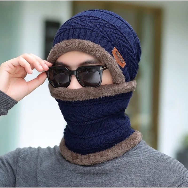 ♥️🇸🇬 Winter beanie hat scarf set knitted winter hat fashion