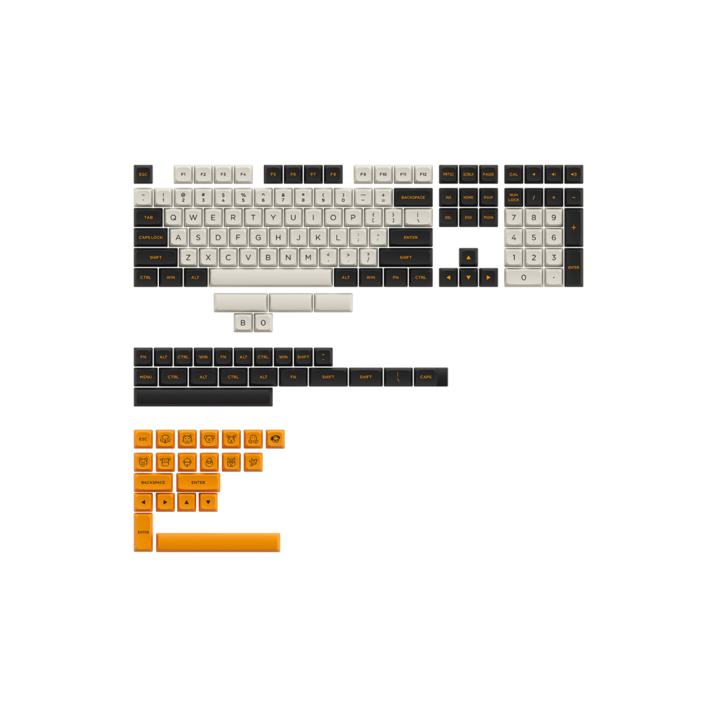 AKKO Keycap ASA Low Profile Carbon Retro (155pcs) 1Year Warranty