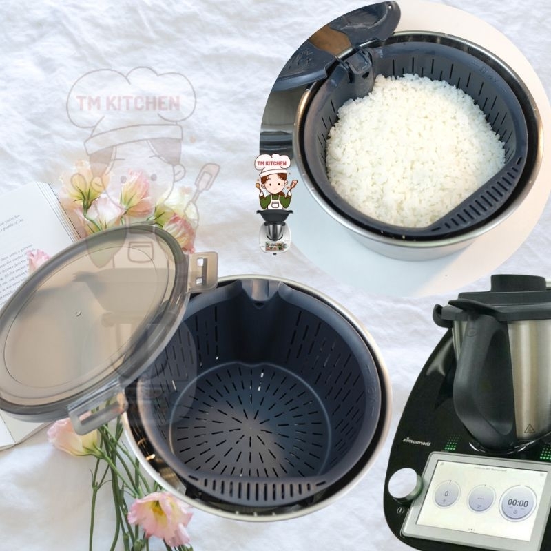 304 Stainless Steel Braise Rice Food Warmer Container for Simmering Basket Thermomix Accessories