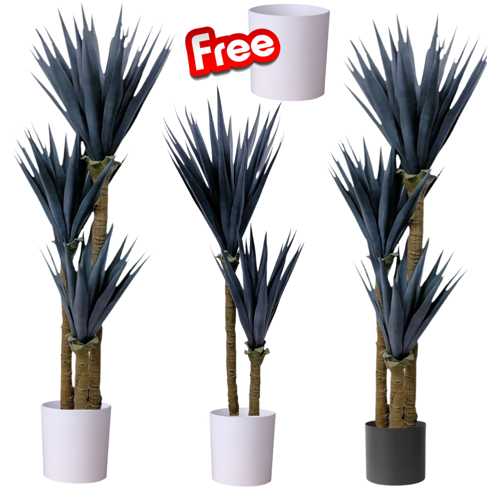 Artificial Plant With White Pot Large Artificial Plant Fake Tree Agave
