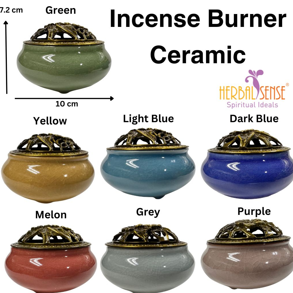 Ceramic (Color) Incense Burner Use For Smudging stick, resins, Cone ...