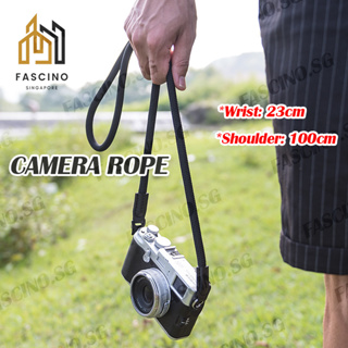 Camera Strap Vintage 100cm Nylon Climbing Rope Camera Neck Shoulder Strap  for Micro Single and DSLR Camera.(Army Green)