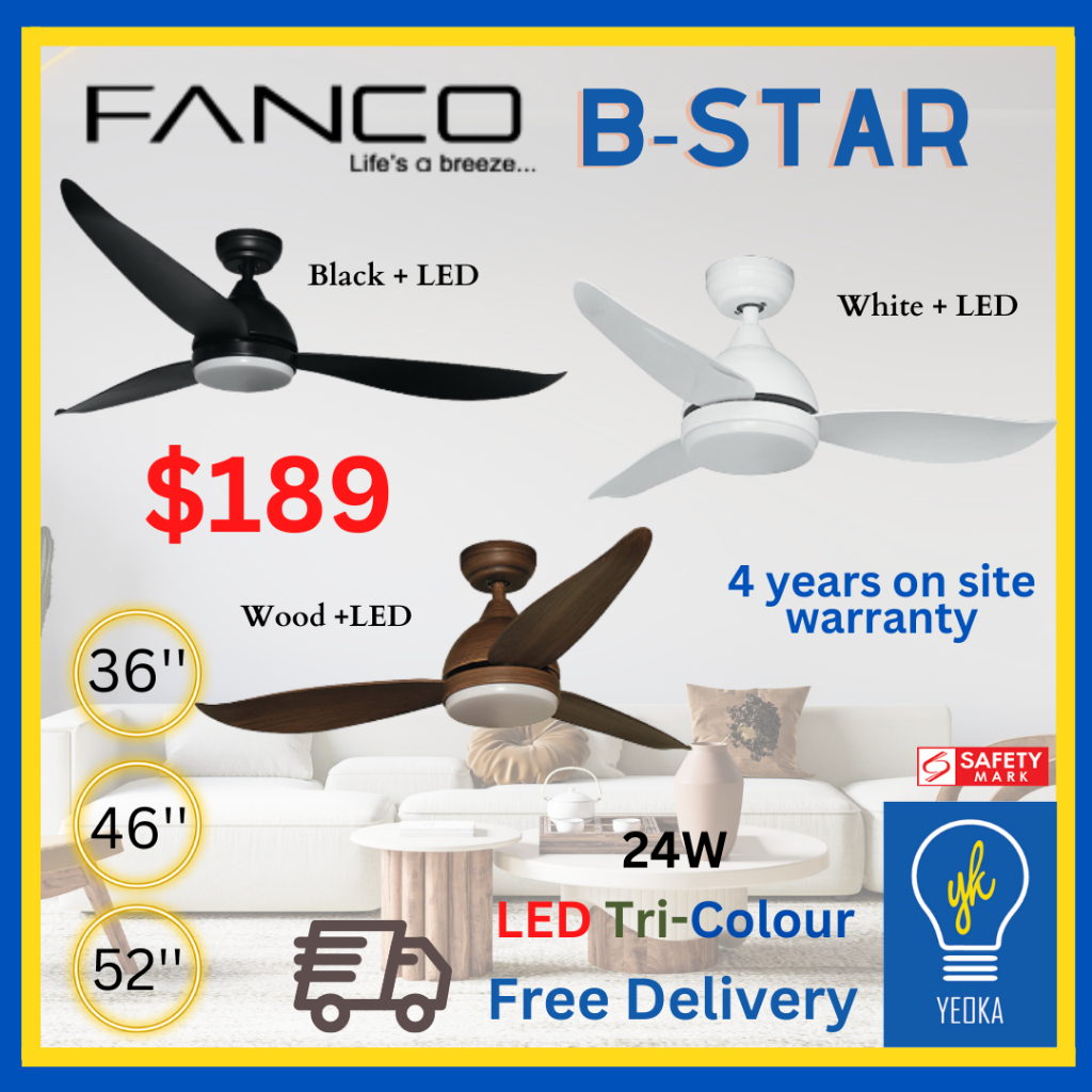 [YEOKA LIGHTS AND BATH] FANCO B-STAR CEILING FAN 36/46/52 Inch Ultra ...