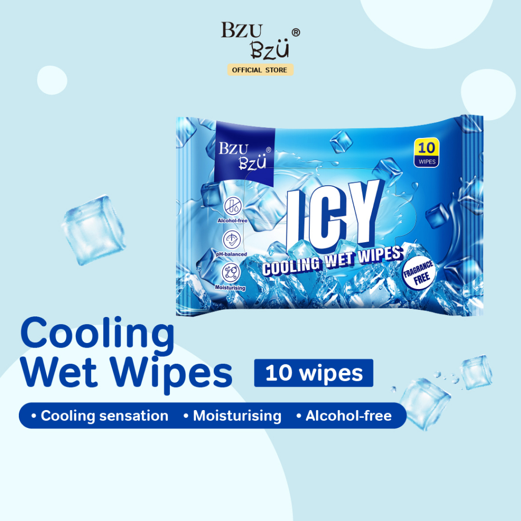BZU BZU ICY Cooling Wet Wipes 10s Shopee Singapore