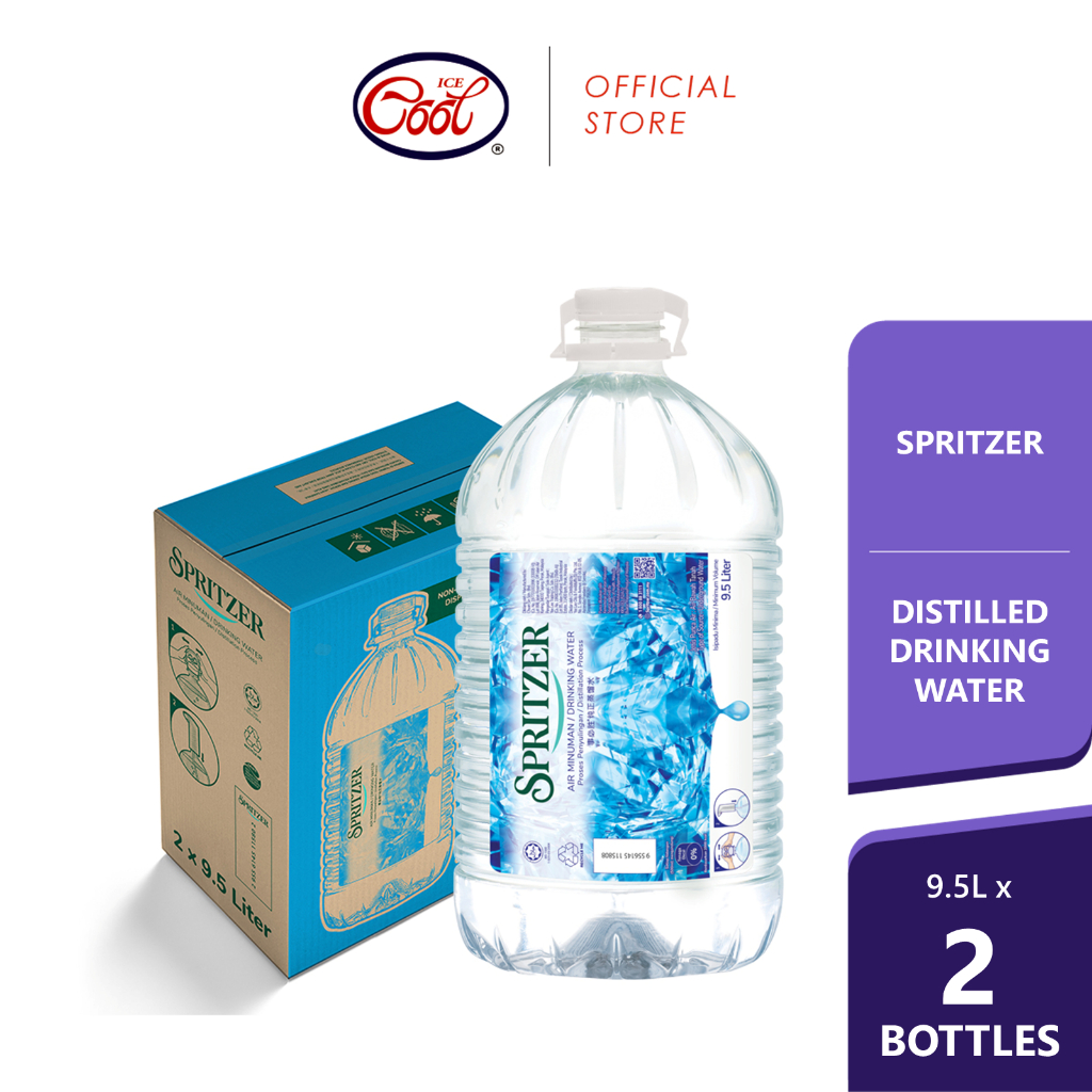 Spritzer Distilled Drinking Water 9.5L x 2 Bottles [CTN-Blue] | Shopee ...