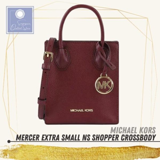 Michael kors kenly large north south tote pvc leather brown mk signature  merlot