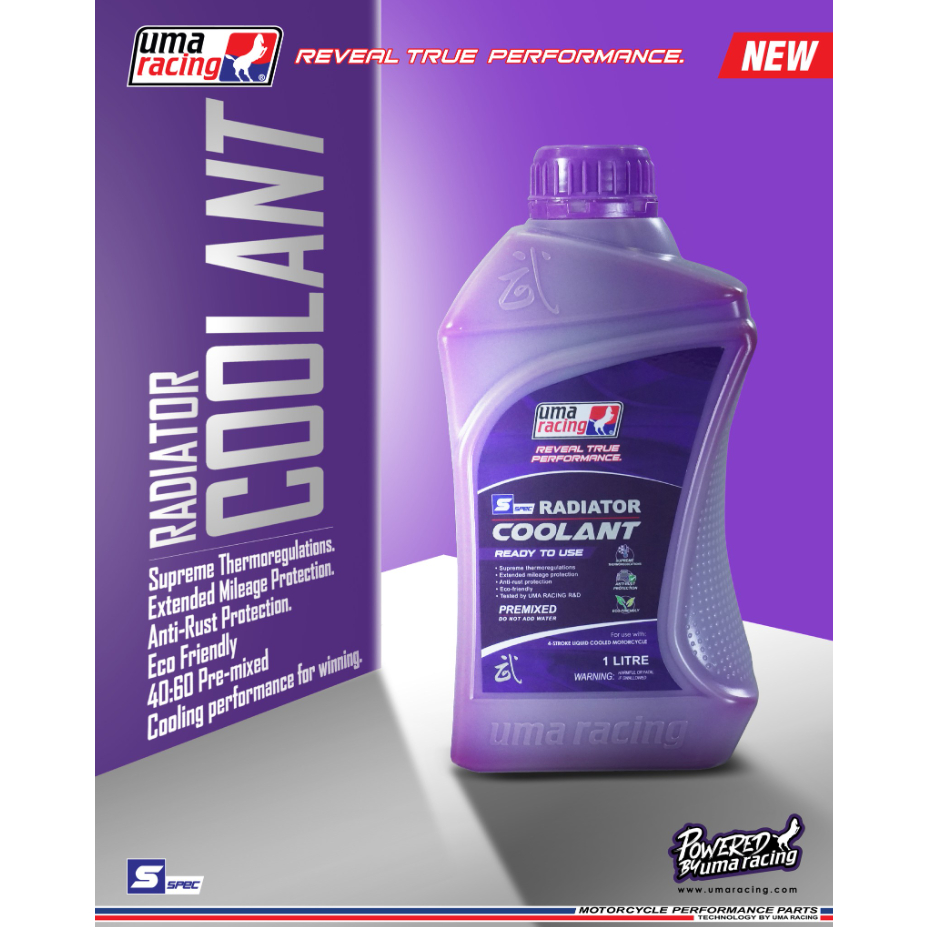 UMA RACING COOLANT 1L 1LITRE 100% ORIGINAL PREMIXED 40:60 ( COLOUR ...