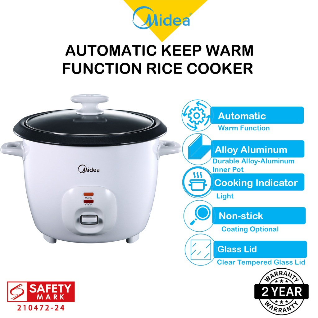 Midea 0.6L Automatic Keep Warm Function Rice Cooker, MEC1006W, Cooking