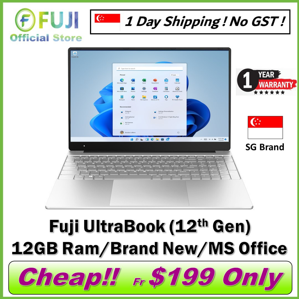 Brand New FUJI UltraBook Laptop / 12GB RAM  / 15.6 Inch / Windows 11 / MS Office / Local Seller / Fast Shipping