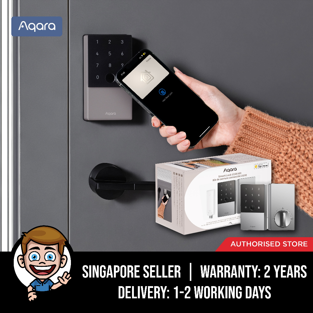 [GLOBAL] Aqara U100 Smart Door Lock - 2 NFC Cards + E1 Hub Included ...