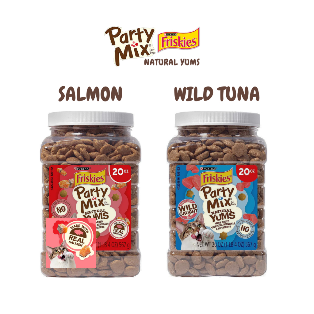 FRISKIES PARTY MIX Natural Yums Real Salmon & Wild Tuna Cat Treats