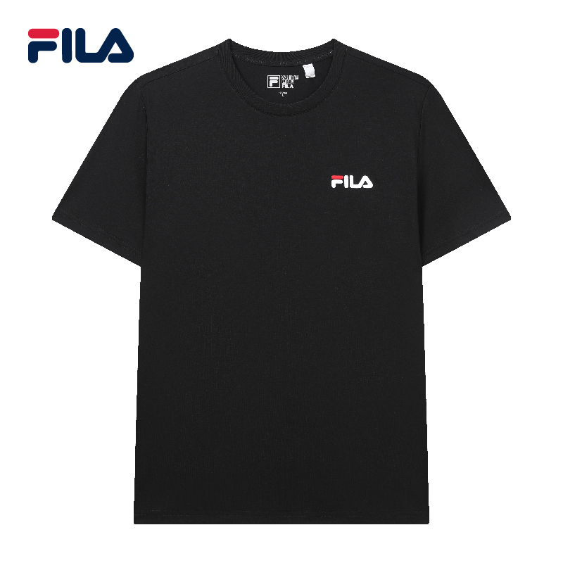 FILA CORE Men s WHITE LINE HERITAGE Short Sleeve T shirt in Black Unisex Shopee Singapore