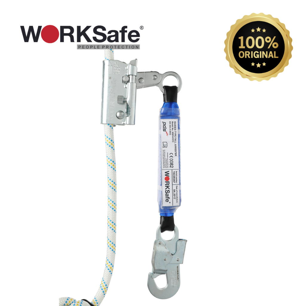 Worksafe Fall Protection Steel Rope Grab, Energy Dissipater with
