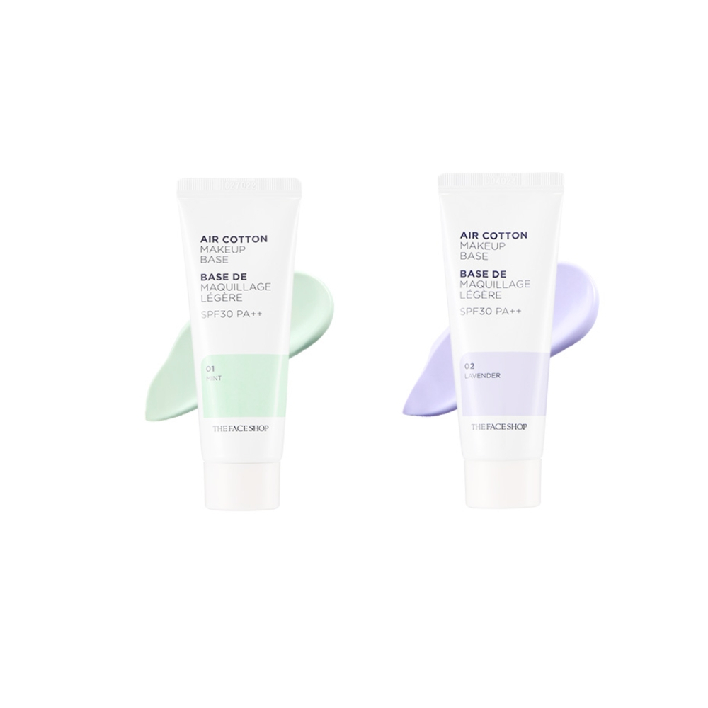 The Face Shop Air Cotton Makeup Base Mint Lavender Shopee Singapore