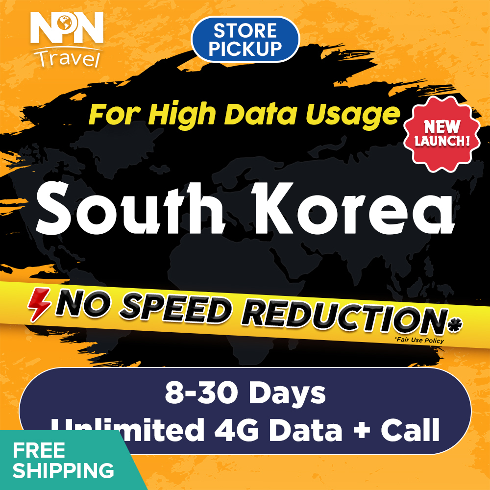 Korea SIM Card 830 Days 2030GB Unlimited 4G Data Store Pickup
