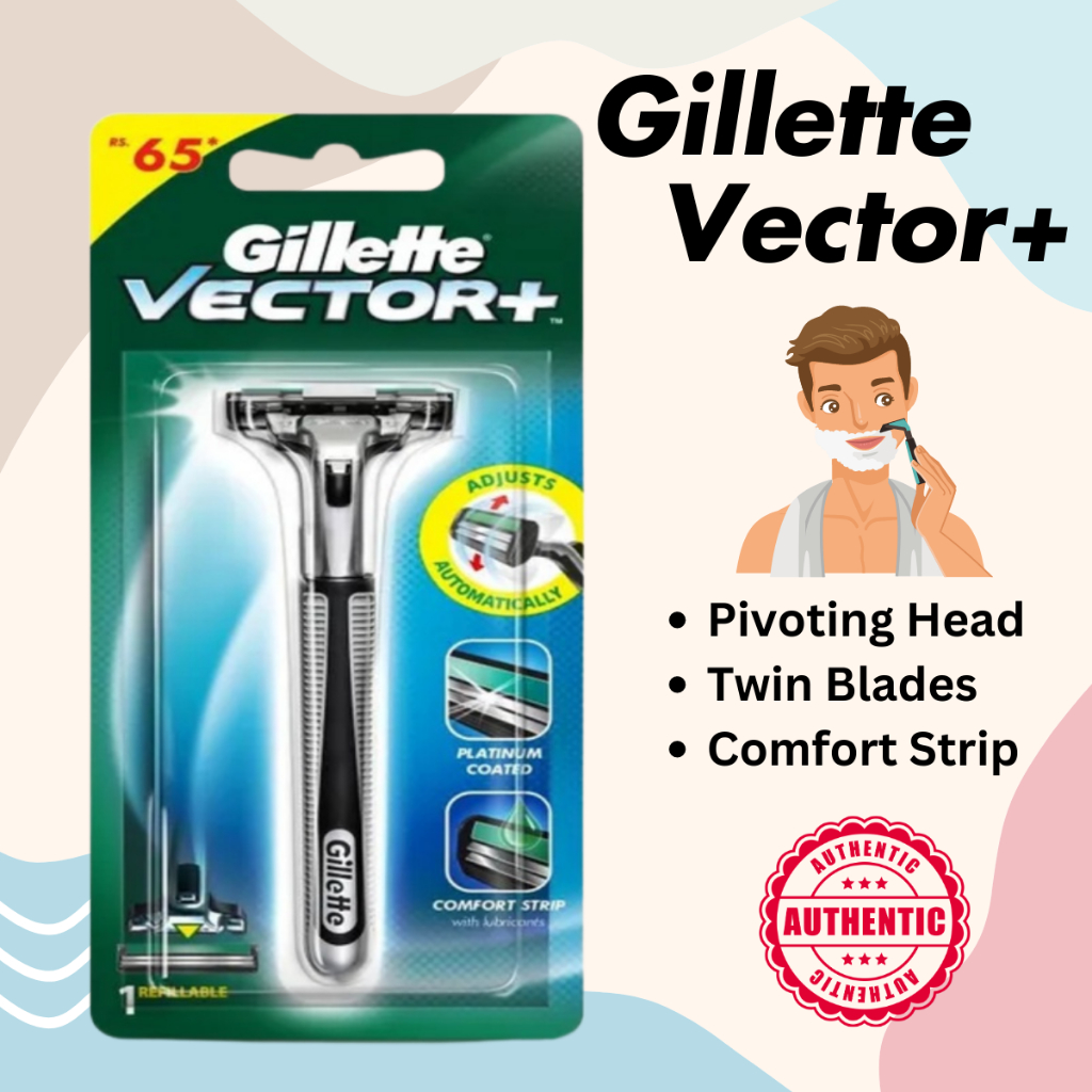 Gillette Vector+ Plus Shaver Razor With or Without Refill Vector ...