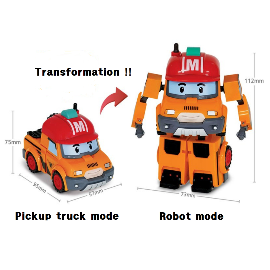 ROBOCAR POLI Transformer toy Poli Amber Roy Heli Mark Bucky Dronie