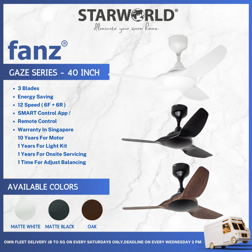FANZ Gaze Series 40Inch Smart WiFi Ceiling Fan with Remote Control