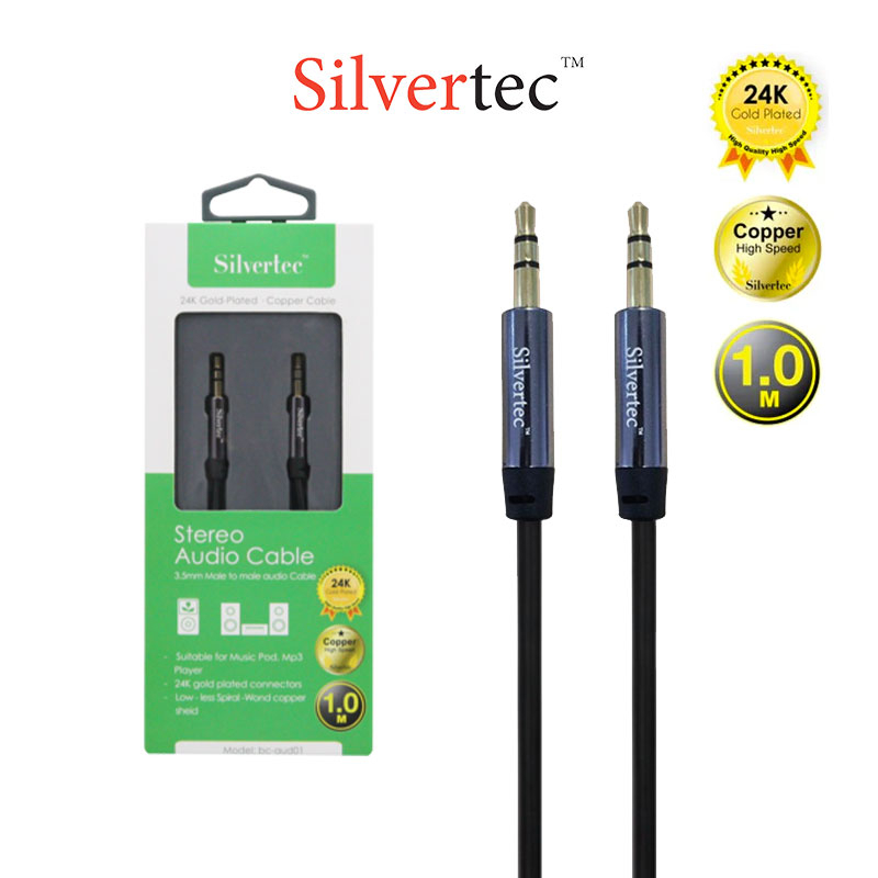 Silvertec Stereo Audio Cable - 3.5mm Male to Male - BC-AUD01 (1m ...