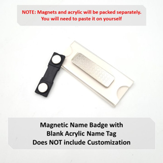 Magnetic Badge with Blank Acrylic Name Tag for Employees Staff