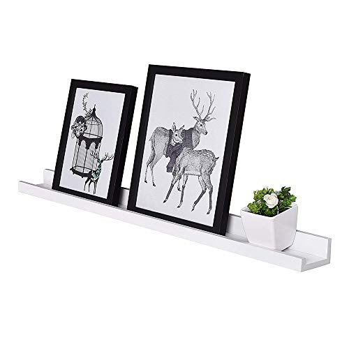 AHDECOR Picture Ledge Shelves White MDF Floating Wall Shelves for