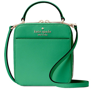 Kate Spade Staci Medium Satchel Leather Green Bean Saffiano Leather 