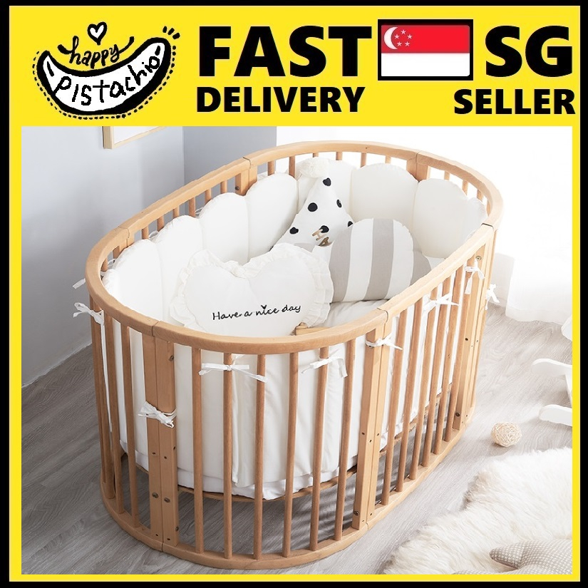 baby cot bumper cushion crib bedding safety rails for children kids ...