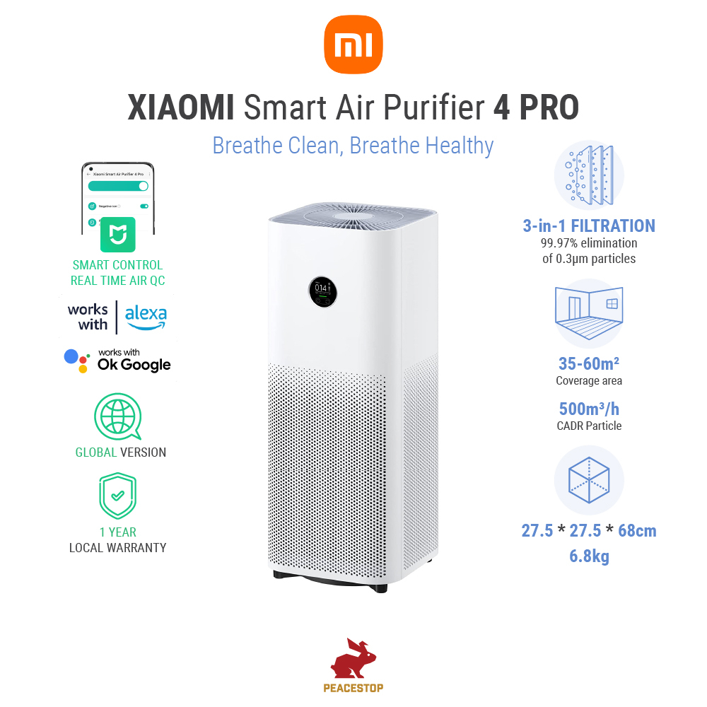[Local 1 Year Warranty]★ XIAOMI Smart Air Purifier 4 Pro OLED Screen ...