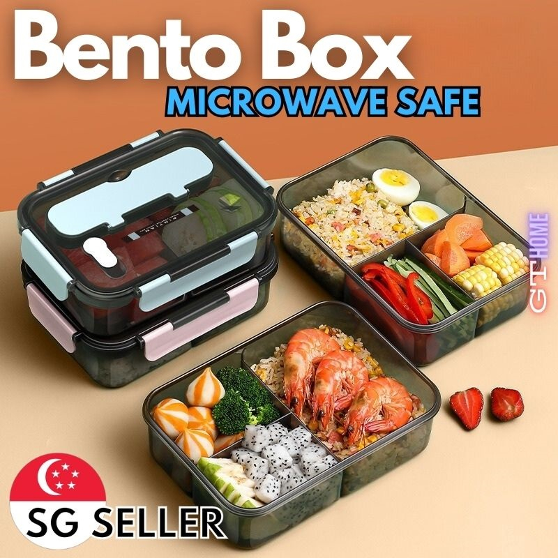 SG ready stock Bento Lunch Box Microwave Safe Freeze Safe Leak Proof