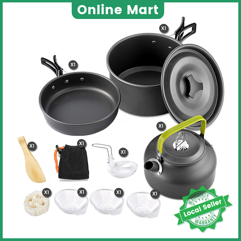 【SG Stock】Camping Cooking Set Cookware Tableware Kit Camping Gear
