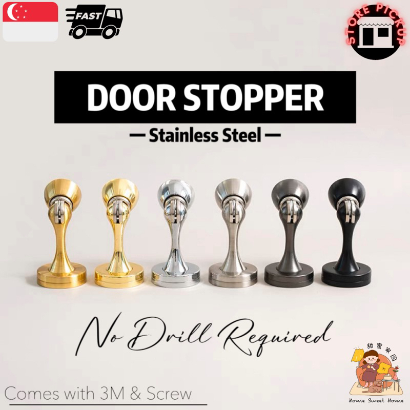 [SG] Door Stopper Door Hinge Stainless Steel Door Stopper Shopee Singapore