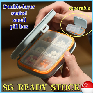 1pc 4-compartment Portable Sealed Pill Box, Moisture-proof