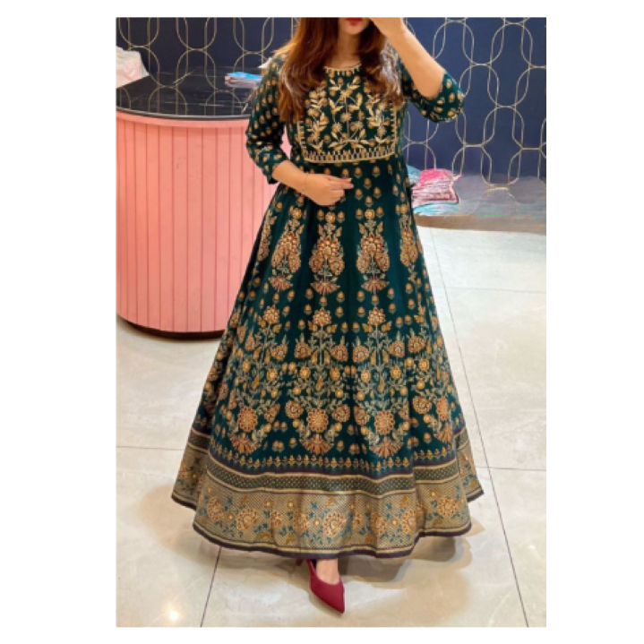 Ready SG Stock] New Rayon Partywear One-Piece Full Flared Anarkali Gown  [Indian Dresses] | Shopee Singapore
