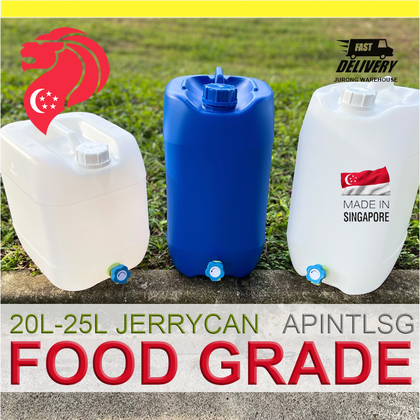 [SG SELLER] 20L 25L Food Grade HDPE Jerrycan with Nozzle, Liquid