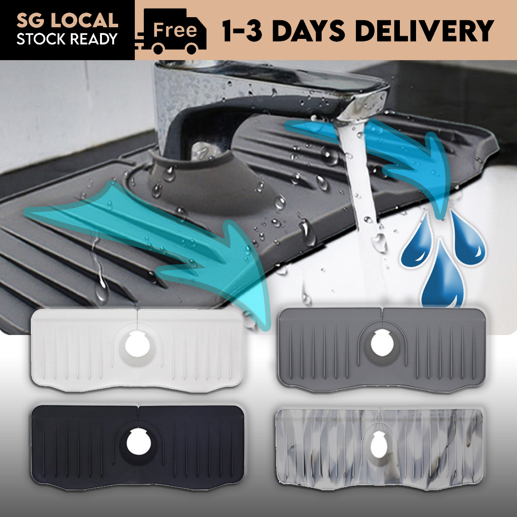 [SG STOCK] Silicone Sink Faucet Drain Mat Anti Wet Splash Guard Drying ...