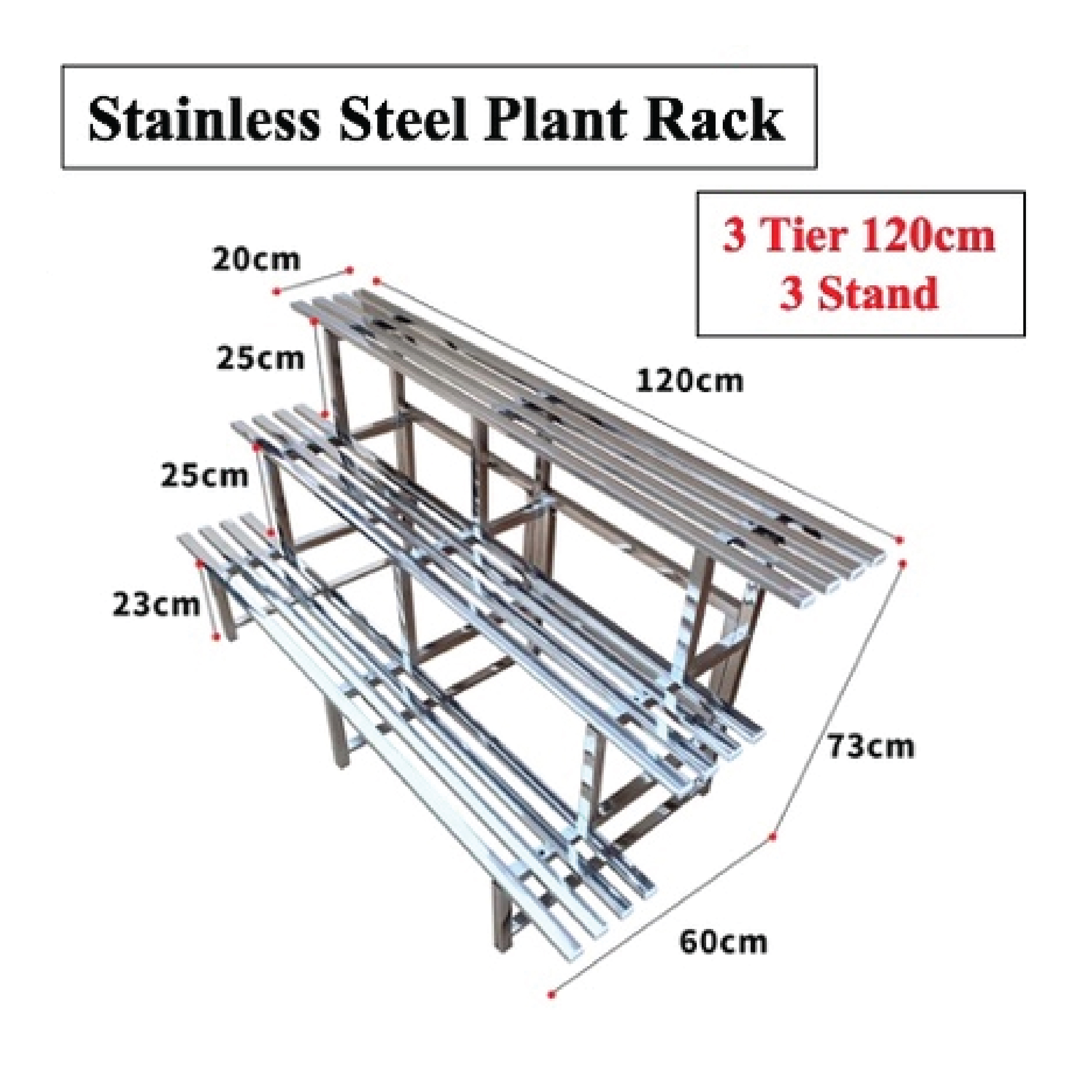 Stainless Steel Flower Rack Metal Plant Rack Ladder Flower Stand Potted ...