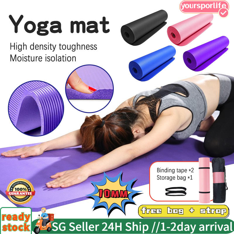 Mat For Garage Gymhigh-density Nbr Yoga Mat - Non-slip, Thick Exercise Mat  For Home Gym